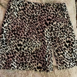 satin leopard skirt- princess polly